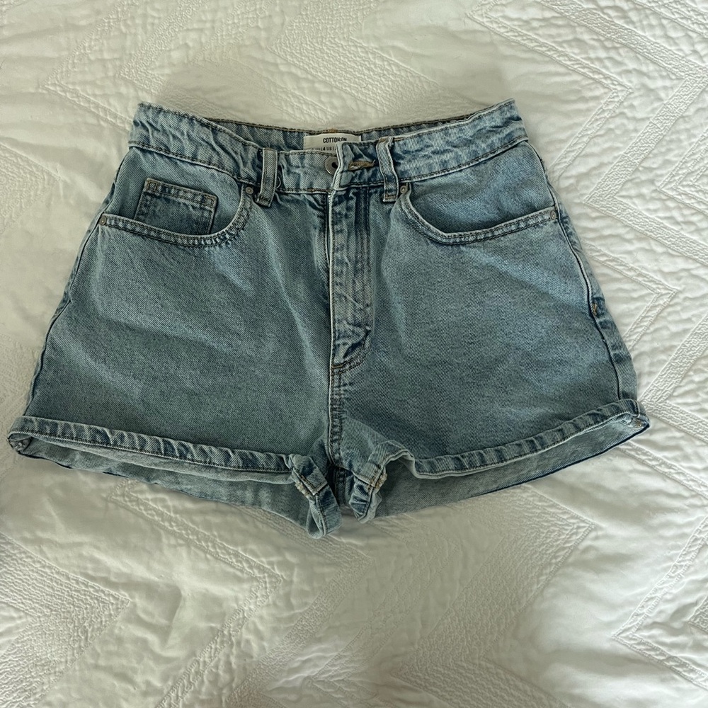 Cotton On Blue Jean Shorts High-Waisted Retro Style